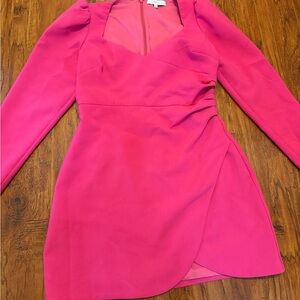Likely Vibrant Pink Long Sleeve Dress
